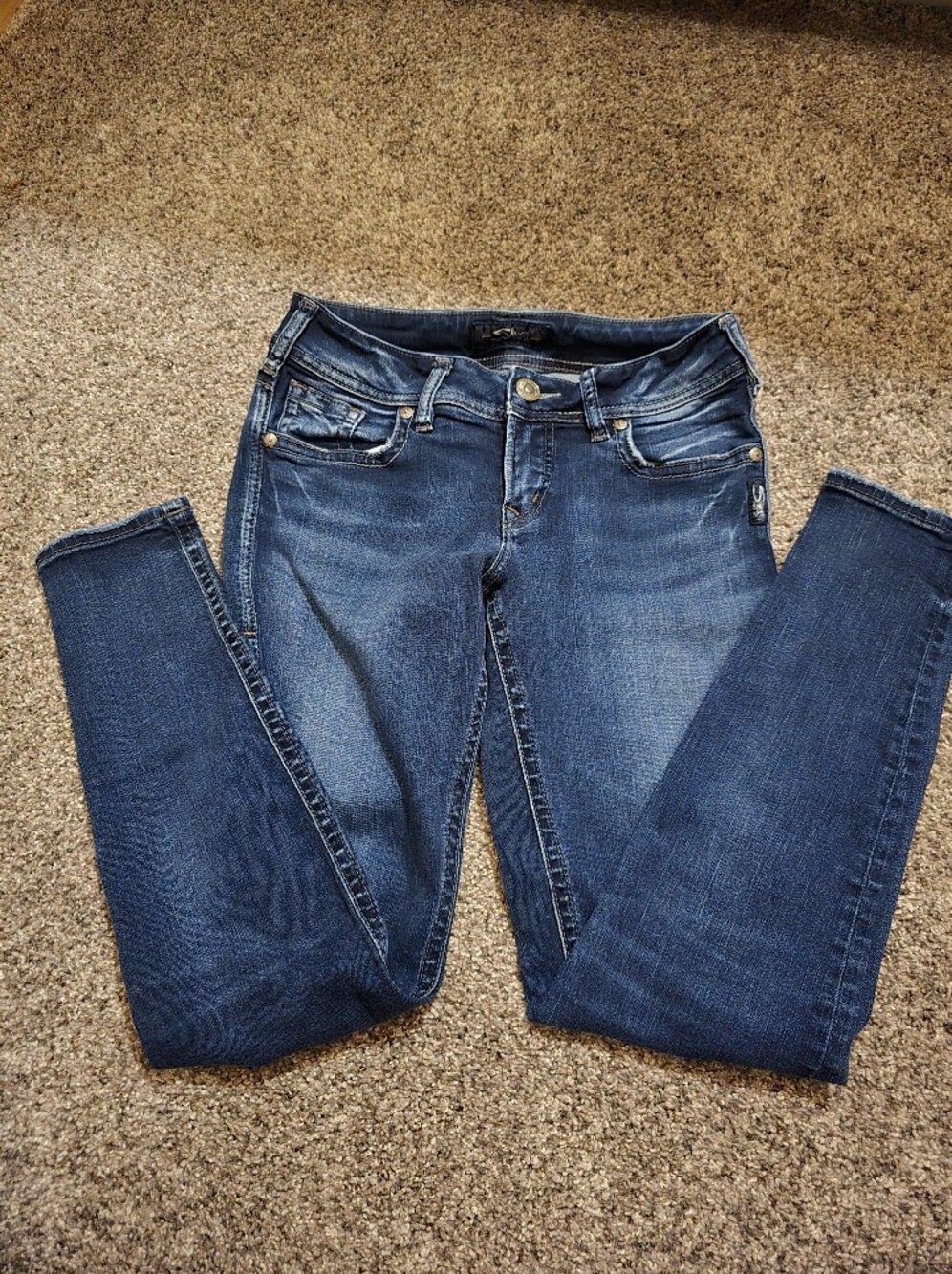 Suki Silver Jeans Blue Super Skinny Stretch Denim W26/L29